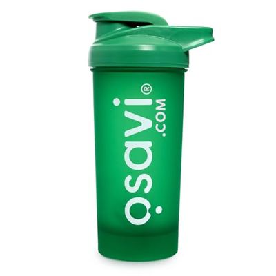 OSAVI Shaker, Green – 700 ml | Easy–to–Use with Measuring Cup & Metal Ball | Dishwasher Safe & BPA Free