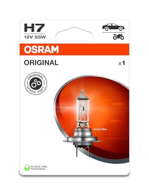 OSRAM ORIGINAL LINE 12V, H7, halogen headlight lamp, Single Blister (1 lamp)