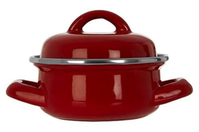 Premier Housewares 0104594 Mini Casserole Dish with Lid, Wide Handles, Enamel