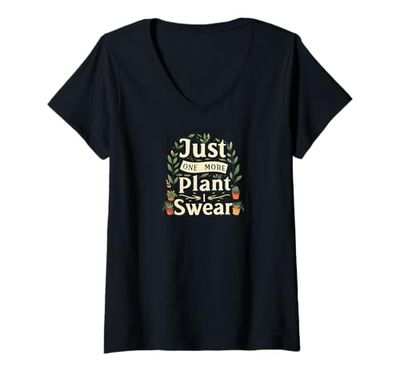 Donna Funny Plant Lover Just One More Plant Gardening Maglietta con Collo a V