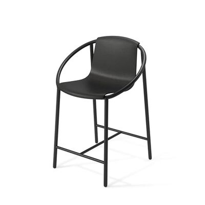 Umbra Ringo Sedia da Bar con poggiapiedi e braccioli, Legno, Zwart, Thekenhöhe