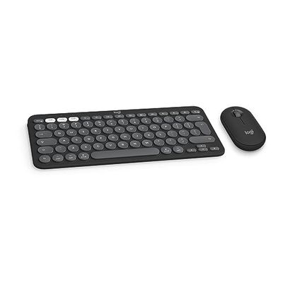 Logitech Pebble 2 Combo for Mac, draadloos toetsenbord en muis, dun, stil en draagbaar, aanpasbaar, Bluetooth-muis en -toetsenbord, Easy-Switch, voor macOS, iPadOS, US International QWERTY, Grafiet