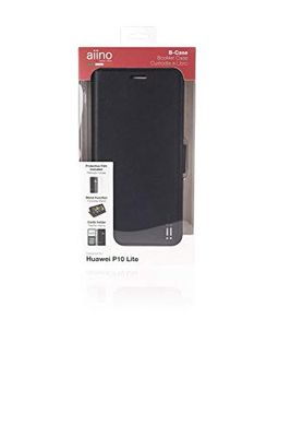 aiino Italian Ideas AIHUP10LCV-BCBK Custodia Booklet B, Cover per Huawei P10 Lite, Case Anticaduta/AntiGraffio e Antiscivolo, Effetto Finta Pelle, Nero