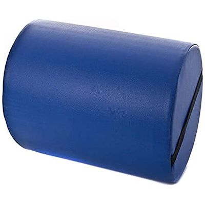 QUIRUMED Cojín Rodillo, 30 x 20 cm, color Azul, Polipiel, Relleno de espuma, para Yoga, para Fitness, para Masaje
