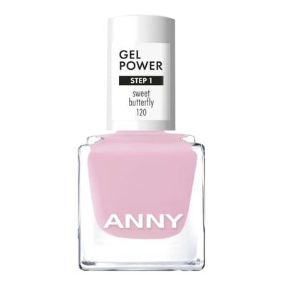 ANNY Gel Power Nail Polish - Smalto gel colorato senza lampada UV, brillante e resistente fino a 12 giorni, resistente alle schegge e ai graffi, colore: Sweet Butterfly - Sugar Datterosa brillante - 8