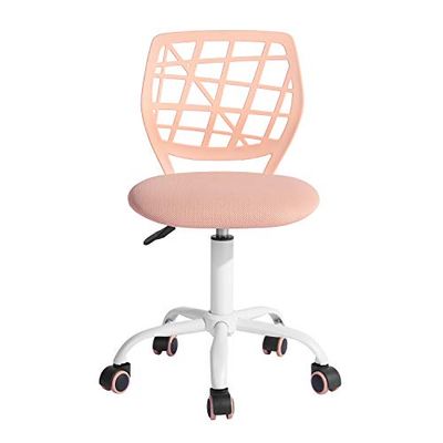 FurnitureR Home Office Stoel Ergonomisch Verstelbare Hoogtedraaier Rolling Computer Executive Stoel voor Home Office Studeerkamer, Candy Perzik Roze