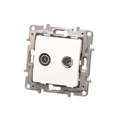 Antena empotrada de titanio para TV/FM/SAT, alta sensibilidad y rendimiento, ideal para recepción de señales de televisión y radio.
