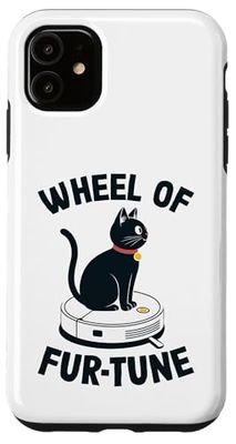 Wheel Of Fur-Tune Cat On Robot Vacuum Cleaner Cat Case for iPhone 11