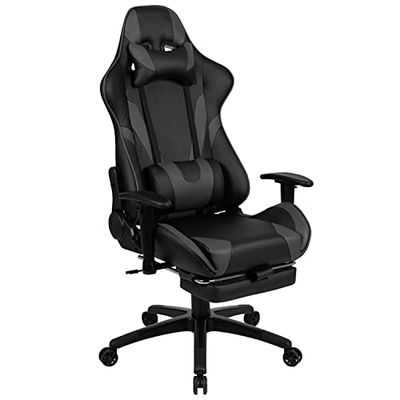 Flash Furniture Meubles Flash Chaises de Course, Simili Cuir, Gris, Standard