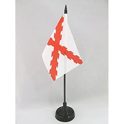 Franse provincie Bourgogne Tafelvlag 15x10 cm - Frankrijk - Hertogdom Bourgogne Tafelvlag 15 x 10 cm - Zwarte plastic stok en voet - AZ FLAG