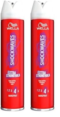 Wella Shockwaves Extra Strong Hold Control Hairspray, 250ml (Pack of 2)