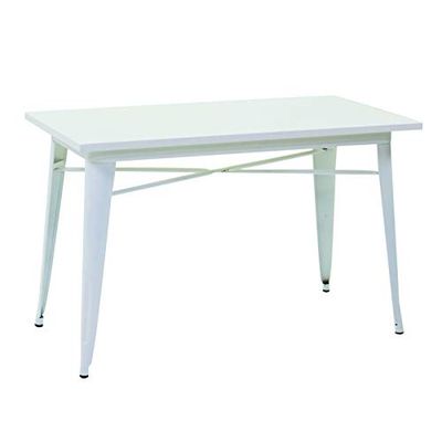 Vacchetti Tavolo Top Ferro Bristol Bianco Rettangolare, Multicolore, Grande