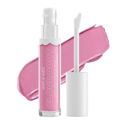 wet n wild, Cloud Pout Marshmallow Lip Mousse, Barra de Labios Líquida Mate, Fórmula que no Reseca y de Larga Duración con Aceite de Argán, Aceite de Aguacate y Vitamina E, Cotton Candy Skies