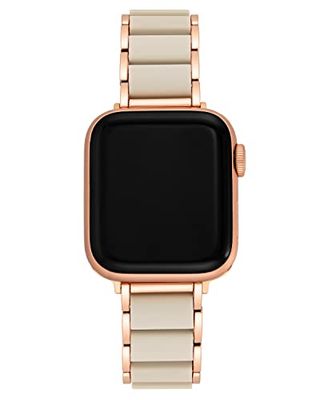 Anne Klein Moderna pulsera de goma de repuesto para Apple iWatch, segura, ajustable, se adapta a la mayoría de muñecas, Beis, 38/40/41mm