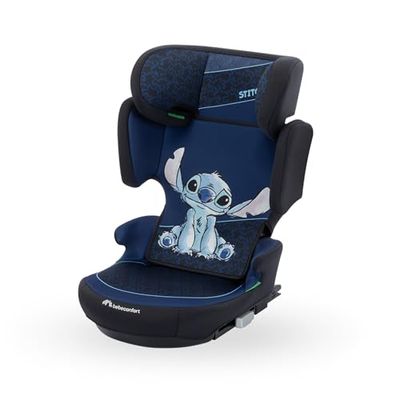 Bebeconfort Disney RoadFix i-Size, Siège Auto Rehausseur à Dossier, 3,5-12 ans (100-150cm), Siège Auto Stitch, Pliable, Léger (4,4 kg), 14 Positions d'Appui-tête, Rembourré, Authentic Stitch