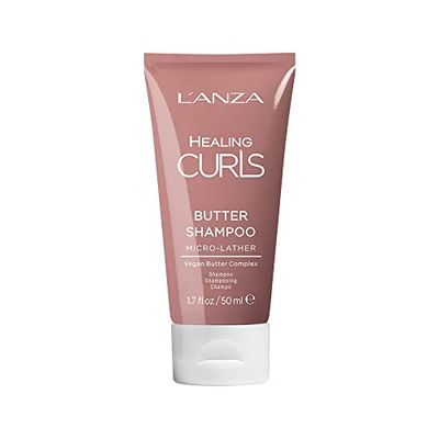 L'ANZA Healing Curls Butter Shampoo - Curly Hair Shampoo for a Creamy, Colour-Safe Cleanse and Refreshed Curls - Paraben and Sulphate Free Shampoo (50ml)