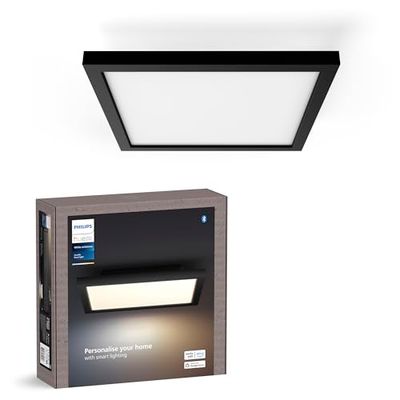 Philips Hue White Ambiance Aurelle Smart LED Panel Light Inc. Dimmer Switch [30x30cm - Black] for Indoor Home Smart Lighting, Wall, Ceiling, Bedroom, Livingroom