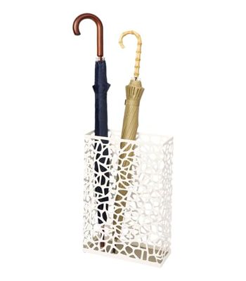 Yamazaki Umbrella Stand, Metal Wood Alloy Steel, White, One Size