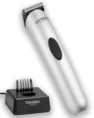 TONDEO Tondeuse cheveux ECO S PLUS SILVER | Tondeuse professionnelle avec station de charge et peigne de coupe pour 4 longueurs différentes