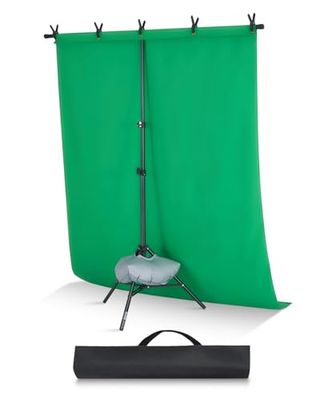 VEVOR Backdrop Stand, 5 x 6.5 ft Adjustable Photo Backdrop Stand Kit, Portable Background Backdrop Stand with 3 Crossbars, Heavy Duty Projector Screen Stand, for Wedding, Photo Video Studio & Party