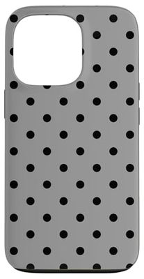 Lunares grises y negros para mujeres y niñas Carcasa para iPhone 13 Pro