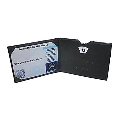 NRS Healthcare - Portafoglio/porta permessi di parcheggio per disabili, in pelle, con orologio (IVA per sgrave nel Regno Unito)