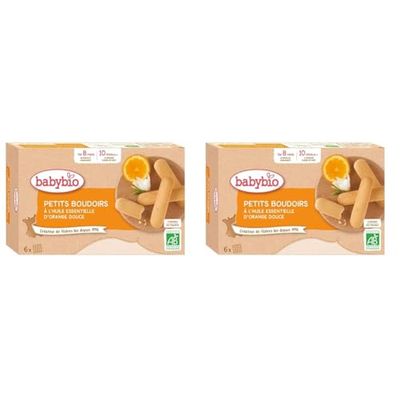 Babybio - Petits Boudoirs à l'Huile Essentielle d'Orange Douce 120 g - BIO (Lot de 2)