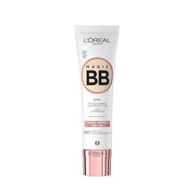 L'Oréal Paris Magic BB Cream with SPF 20, 5-in-1 Skin Tint with Vitamin B5 and Vitamin E, Lightweight Hydrating Formula Adapts to Skin Tone for a Natural Glowy Finish, 30 ml, Shade: 01 Very Light