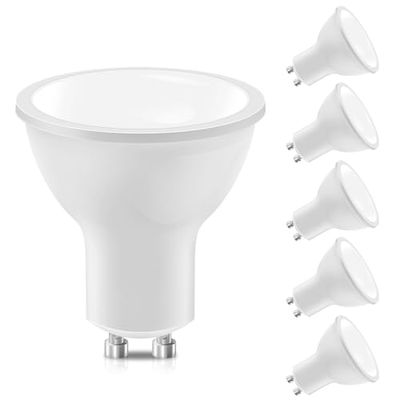 GU10 LED bianco freddo, sorgente luminosa 5W 400lm, lampadina 6000K bianco freddo (sostituisce lampada alogena 40W), lampadina angolo fascio 120°, riflettori GU10, 6 pezzi