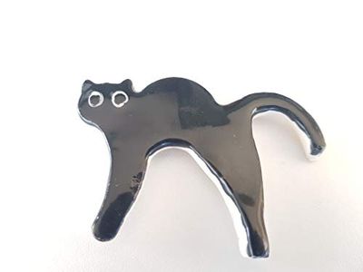 Magnete da Frigo Calamita di Ceramica Siciliana. Gatto Nero Le ceramiche di Ketty Messina.