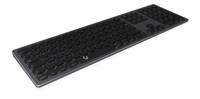 KeySonic Draadloos Bluetooth Toetsenbord voor Windows/MacOS/Android, Duitse QWERTY Layout, Zwart