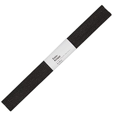 folia-10 crespa, Ogni Rotolo di Circa, 32 g/m², Carta Molto Elastica e Sottile, con Una Superficie Irregolare e Ruvida, Colore Nero, 50 x 250 cm, 820199