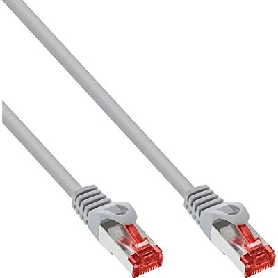 InLine 76111 Câble patch S/FTP (PiMf), catégorie 6, 250 MHz, PVC, CCA gris, 1 m