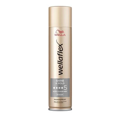 Wellaflex Shine & Hold Laque pour femme - Jusqu'à 48 heures de tenue ultra forte - Pour une brillance luxueuse et naturelle - Doux pour le cuir chevelu - Testé dermatologiquement - Formule