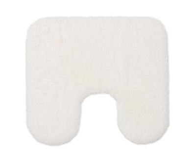 Gözze - Tapis de bain Deluxe avec découpe et poils extra hauts, 100% polyester (microfibres), Avec revêtement antidérapant, 50 x 45 cm - Crème