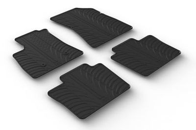 Set of Rubber Mats Compatible with Renault Rafale E-Tech Full Hybrid 2023 Onwards (T Profile 4 Pieces + Mounting Clips)