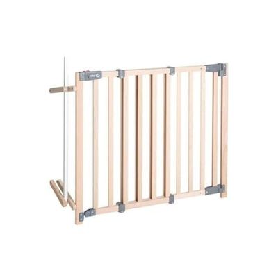 roba Trapportsskydd Safety Up - Variabel bredd 93,5-120,5 cm - Barriärfritt/Automatiskt skyddsgaller med trafikljusfunktion - Genomgångssäkring av massivt bokträ - Skyddsgaller för barn & husdjur