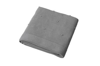 Italbaby Couverture en Maille pour lit bébé, Taille 110 x 150 cm Pois Gris
