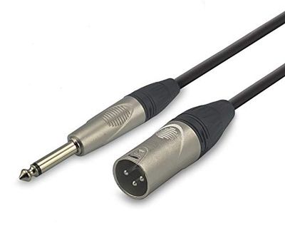 Audibax Pro Cable XLR Macho a Jack Mono 90 cm Negro