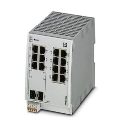 PHOENIX CONTACT FL SWITCH 2314-2SFP Industriell Ethernet-switch 2000, 14 RJ45-portar 10/100/1000 Mbit/s, 2 SFP-portar 100/1000 Mbit/s, IP20 skyddstyp, Profinet-överensstämmelse klass B