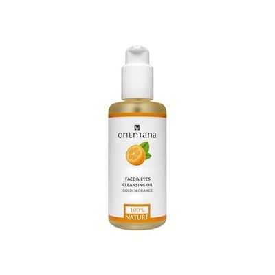 Orientana - Aceite Limpiador Natural Rostro y Ojos Naranja Dorada | Eliminación de maquillaje vegano 99.5% natural | Limpia suavemente | Efecto hidratante y regenerador - 150 ml