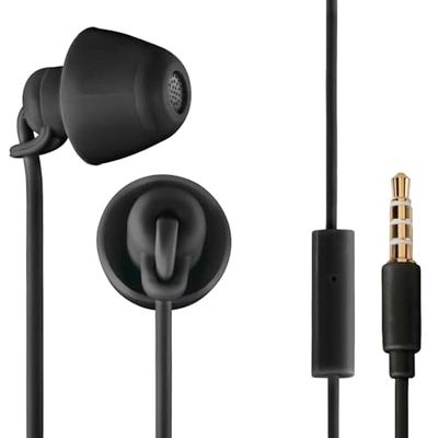 Thomson | Auriculares de Cable, con micrófono para Respuesta de Llamada, Minimiza el Ruido Exterior, Función remota para controlar la música, Cable de 1,2m, In-Ear, Color Negro