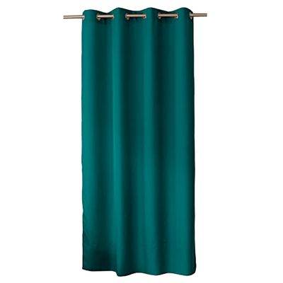 ED ENJOY HOME - Cortina Decorativa con Ojales Plateados, 140 x 240 cm, Verde Esmeralda, 100% poliéster, satén, colección básica