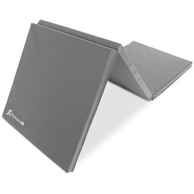 ProsourceFit Esterilla de Ejercicio Gruesa Plegable de Tres Pliegues de 6 x 2 pies con Asas de Transporte para MMA, Gimnasia, Estiramiento, Entrenamientos centrales, Unisex Adulto, Grey
