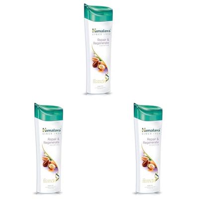 Himalaya Repair and Regenerate Shampoo with Goodness of Argan Oil, Revives Damaged Hair for Strong and Healthy Hair, 400 ml (Pack of 3)
