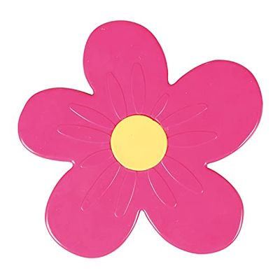 Gedy G-Daisy antidérapant en Forme de Fleur, 12,5 x 8,5 cm, Tapis de Bain en résine, Finition Rose, Design R&S, 2 Ans, Unica