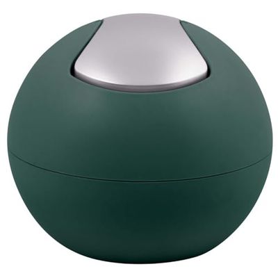 Spirella Poubelle Salle de Bains Récipient à cosmétiques 1 Litre Finition Brillante ou Mate Boîte à ordures à Couvercle pivotant Poubelle à Table Vert foncé Mat