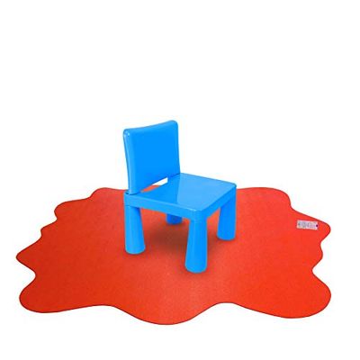 Floortex Red Anti-Slip Sploshmat Multi-Purpose Highchair/Playmat Waterproof PVC Chair Mat For Low Pile Carpets, 100 x 100 cm