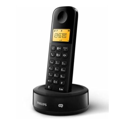 Philips Phone D2602B/01 - Écran Graphique 1,6" - Autonomie de 16 Heures - Identification de l'appelant - Touches de Raccourci - Combiné Autonome avec Haut-Parleur - Noir