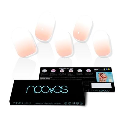 NOOVES NAILS Láminas de Uñas de Gel Precurado Premium - Nude Baby Boomer - Nude | Tiras De Uñas De Gel Semicurado| Pegatinas Uñas Semipermanente en Gel| Gel Nail stickers| Uñas de gel Pegatinas